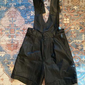 Vintage Leather Short Overalls / Shorteralls
